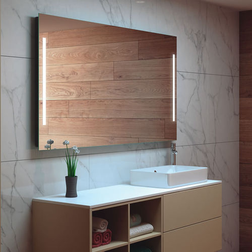Wandmontierter Spiegel für Badezimmer - E29 - Uraldi - modern / rechteckig / silberfarben