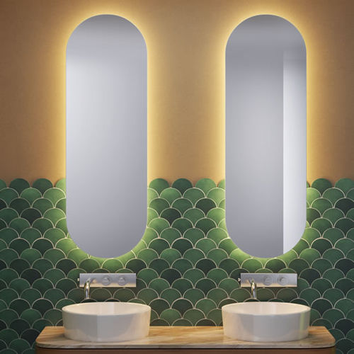 Wandmontierter Spiegel für Badezimmer - E10 - Uraldi - modern / oval / weiß