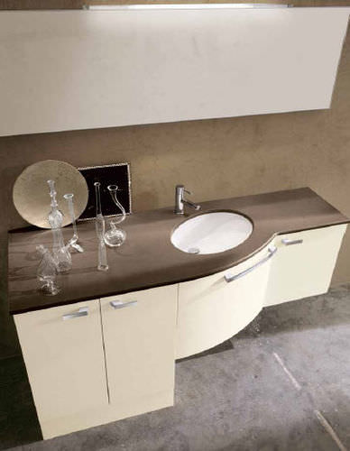 Wandhängender Waschtisch-Unterschrank - AQ08 - IDEAL BAGNI - Eiche / modern / lackiert