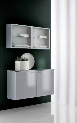 Wandhängender Waschtisch-Unterschrank - AV02 - IDEAL BAGNI - Aluminium / Holz / modern