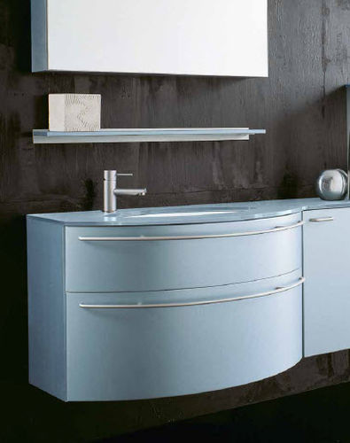 Wandhängender Waschtisch-Unterschrank - AV03 - IDEAL BAGNI - Aluminium / Holz / modern