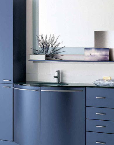 Freistehender Waschtisch-Unterschrank - AV08 - IDEAL BAGNI - Aluminium / Holz / modern