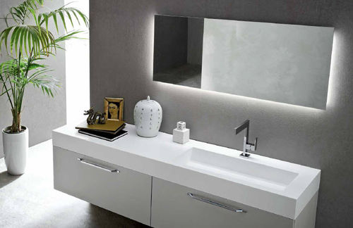 Wandhängender Waschtisch-Unterschrank - MG04 - IDEAL BAGNI - Holz / modern / lackiert