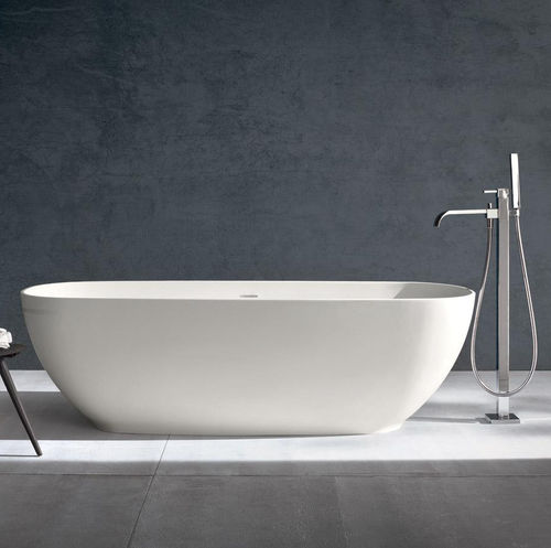 Ovale Badewanne - VITTORIA - IDEAL BAGNI - freistehend / Verbundwerkstoff / weiß