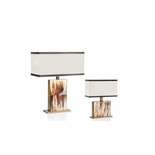 Tischlampe - FLORIAN - Arcahorn - Messing / Leder / modern