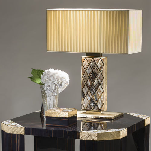 Tischlampe - SABA - Arcahorn - Messing mit Goldauflage / modern / mit Kabel