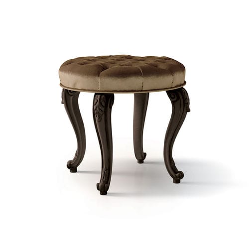 Stil-Hocker - ART. 6288 - CARPANESE HOME - Leder / Gestell aus Holz / Polster