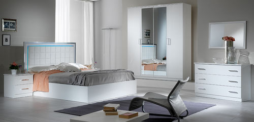 Doppelbett - AMBRA  - Ben Company srl Industria Mobili - modern / gepolstertes Kopfteil / Bettkasten