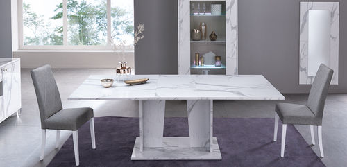 Moderner Esstisch - VITTORIA  - Ben Company srl Industria Mobili - Marmor / Gestell aus Marmor / rechteckig