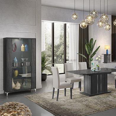Moderne Vitrine - LUNA-DINING - Ben Company srl Industria Mobili - wandmontiert / auf Beinen / Hartglas