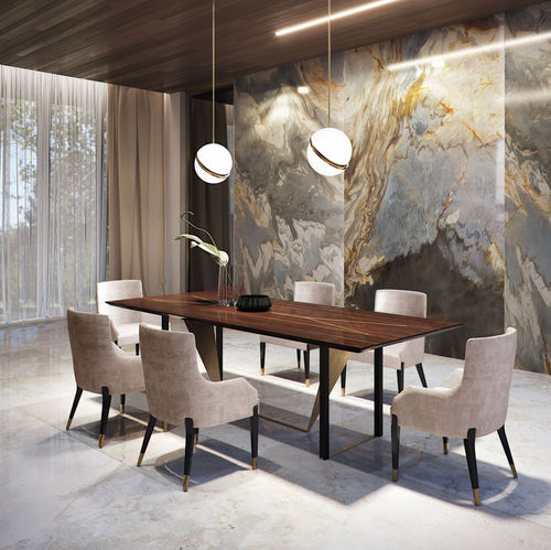 Moderner Tisch - PRISMA - Capital Collection - Holz / Gestell aus Metall / rechteckig