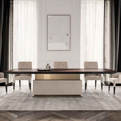 Moderner Tisch - ROCK R - Capital Collection - Holz / Gestell aus Metall / Gestell aus Leder
