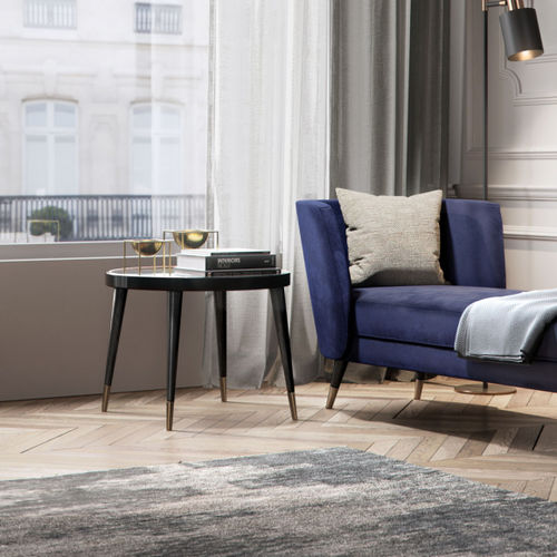 Moderner Couchtisch - BLACK TIE D70 - Capital Collection - Holz / Glas / Gestell aus Metall