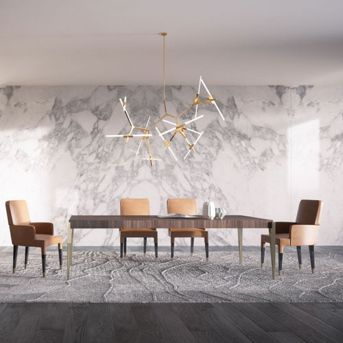 Moderner Tisch - CARISMA R - Capital Collection - Holz / Gestell aus Metall / rechteckig