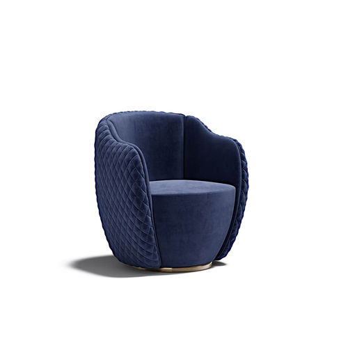 Moderner Sessel - Audrey S - Capital Collection - Stoff / Leder / braun