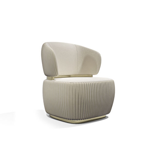 Moderner Sessel - Bon Ton - Capital Collection - Stoff / Leder / beige