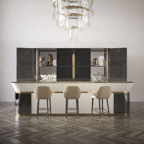 Moderner Barschrank - Prisma - Capital Collection - Holz / Hartglas / Metall