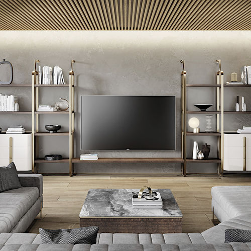 Moderne Wohnwand - Giselle - Capital Collection - Holz / Metall / Modul