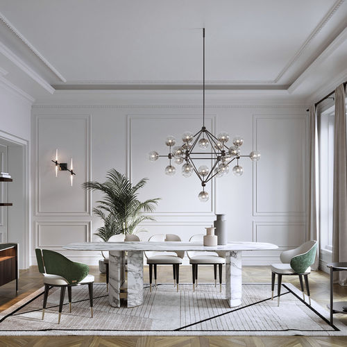 Moderner Tisch - Ercole - Capital Collection - Marmor / Gestell aus Marmor / oval