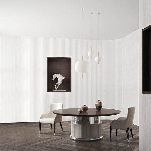Moderner Tisch - ROCK T180 - Capital Collection - Holz / Gestell aus Metall / Gestell aus Leder