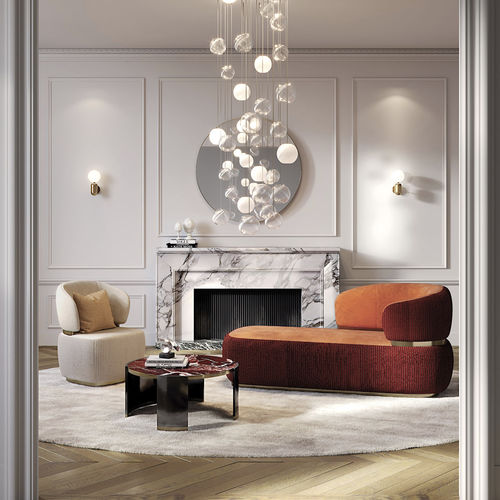 Moderne Récamiere - BON TON - Capital Collection - Stoff / Leder / für Gewerbegebrauch