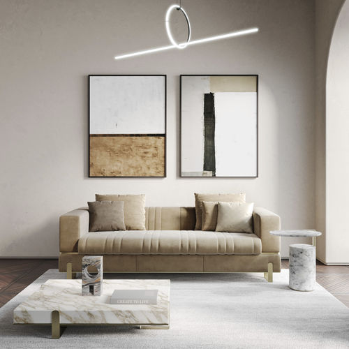 Modernes Sofa - GRAND 2P - Capital Collection - für Wohnzimmer / Stoff / Leder