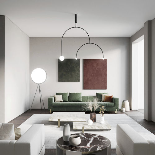Modernes Sofa - GRAND 3P - Capital Collection - für Wohnzimmer / Stoff / Leder