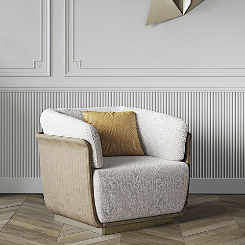 Moderner Sessel - ALLURE - Capital Collection - Stoff / Leder / Holz