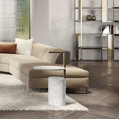 Moderner Beistelltisch - HUGO M-L - Capital Collection - Marmor / Gestell aus Marmor / oval