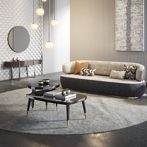 Moderner Couchtisch - BLACK TIE E120 - Capital Collection - Holz / Glas / Gestell aus Metall