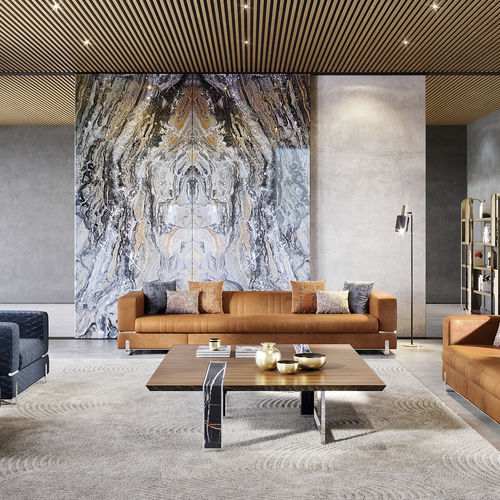 Moderner Couchtisch - LINCOLN - Capital Collection - Holz / Gestell aus Metall / Gestell aus Marmor