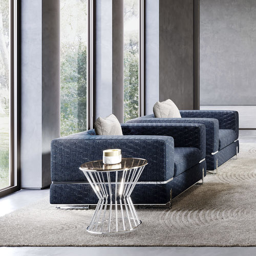Moderner Beistelltisch - KHERO - Capital Collection - Glas / Gestell aus Metall / rund