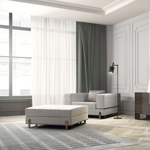 Moderne Ottomane - GRAND - Capital Collection - Stoff / Leder / quadratisch