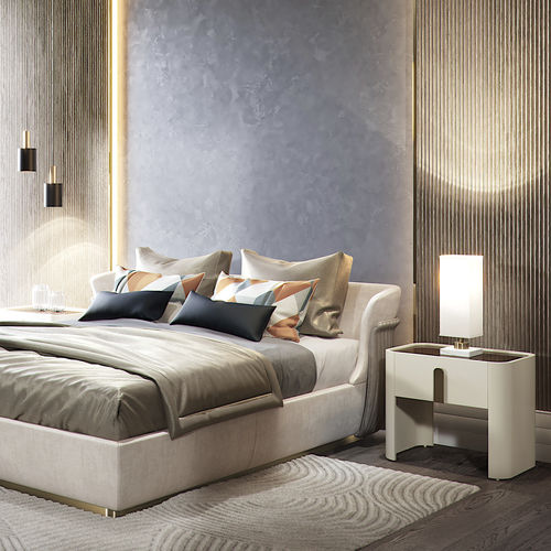Moderner Nachttisch - EDEN XL - Capital Collection - Holz / Gestell aus Stahl / rechteckig