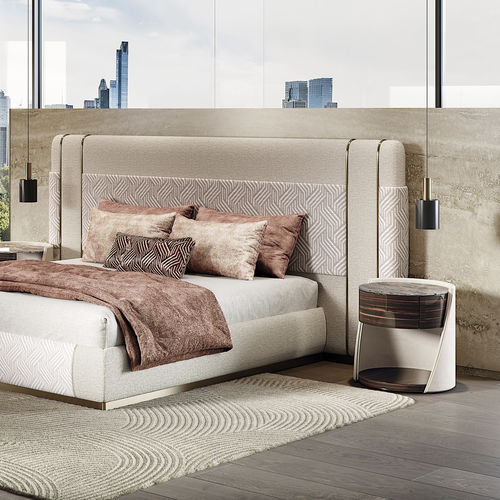 Moderner Nachttisch - MAJESTIC - Capital Collection - Holz / Marmor / Gestell aus Leder