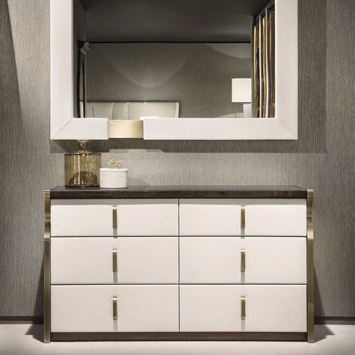 Moderne Kommode - TRILOGY - Capital Collection - Holz / Leder / Marmor