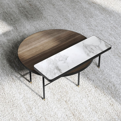 Moderner Couchtisch - Parure - Capital Collection - Holz / Marmor / Gestell aus Metall