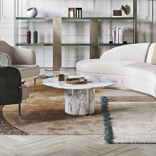 Moderner Couchtisch - Ercolino - Capital Collection - Marmor / Gestell aus Metall / Gestell aus Marmor