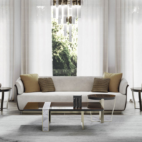 Modernes Sofa - Allure 2s - Capital Collection - Stoff / Leder / Holz