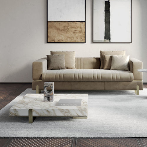 Moderner Couchtisch - Grand .23 Q  - Capital Collection - Metall / Marmor / Gestell aus Metall