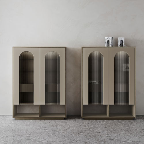 Hohes Sideboard - Palladio - Capital Collection - modern / lackiertes Holz / Metall
