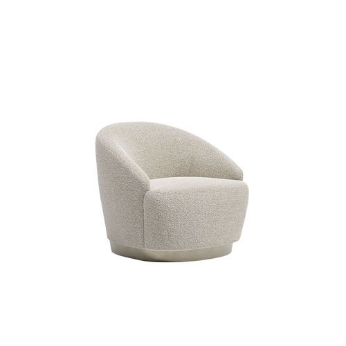Moderner Sessel - Brera - Capital Collection - Stoff / Holz / beige