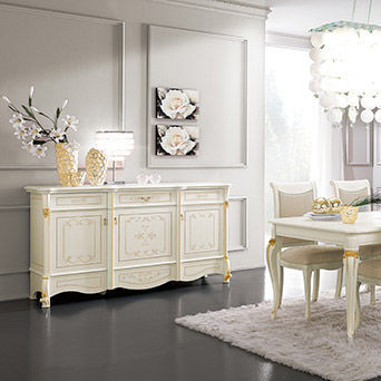 Klassisches Sideboard - DIAMANTE - Casa +39 Arte & Stile - lackiertes Holz / weiß