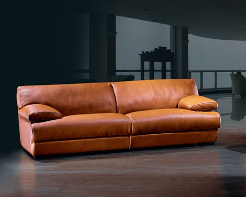 Modernes Sofa - POSEIDON - Cattaneo Fratelli snc di BrunoVirginio & C. - Leder / braun / Zweisitzer