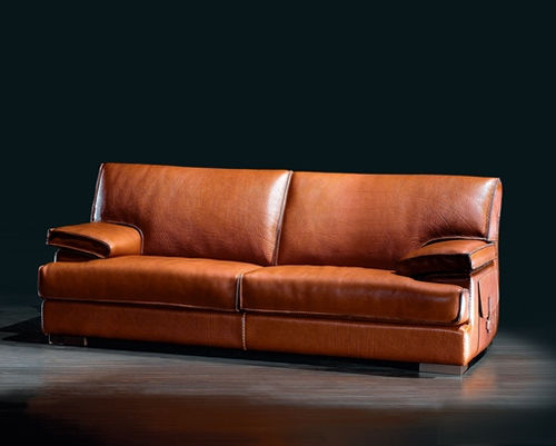Modernes Sofa - NEVADA  - Cattaneo Fratelli snc di BrunoVirginio & C. - Leder / braun / Zweisitzer