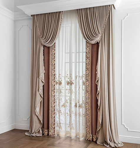 Blumenmotiv-Vorhang - ROMANCE MODEL ALLOVER - Chicca Orlando srl - Samt