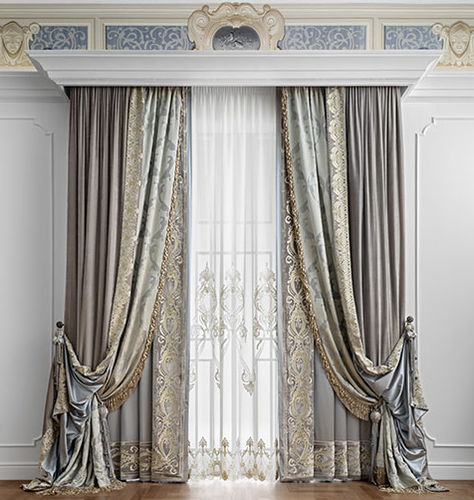 Motiv-Vorhang - ROYAL MODEL ALLOVER - Chicca Orlando srl - Samt