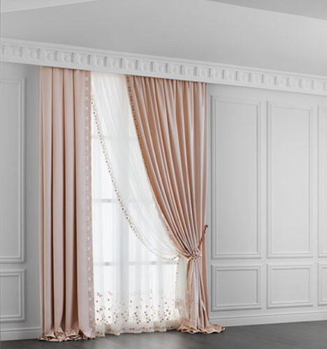 Einfarbiger Vorhang - CHLOE MODEL 08  - Chicca Orlando srl - Blumenmotiv / Satin