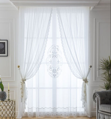 Blumenmotive-Gardine - GRACE MODEL 31 - Chicca Orlando srl - transparent / bestickt / für Privatgebrauch