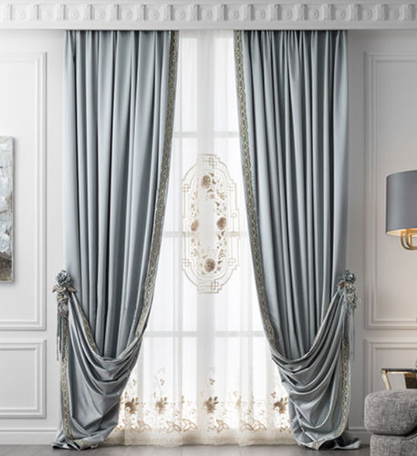 Blumenmotiv-Vorhang - ROMANCE MODEL 07  - Chicca Orlando srl - Samt / Satin
